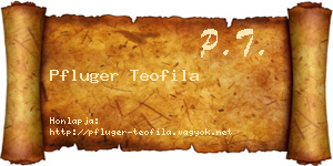Pfluger Teofila névjegykártya